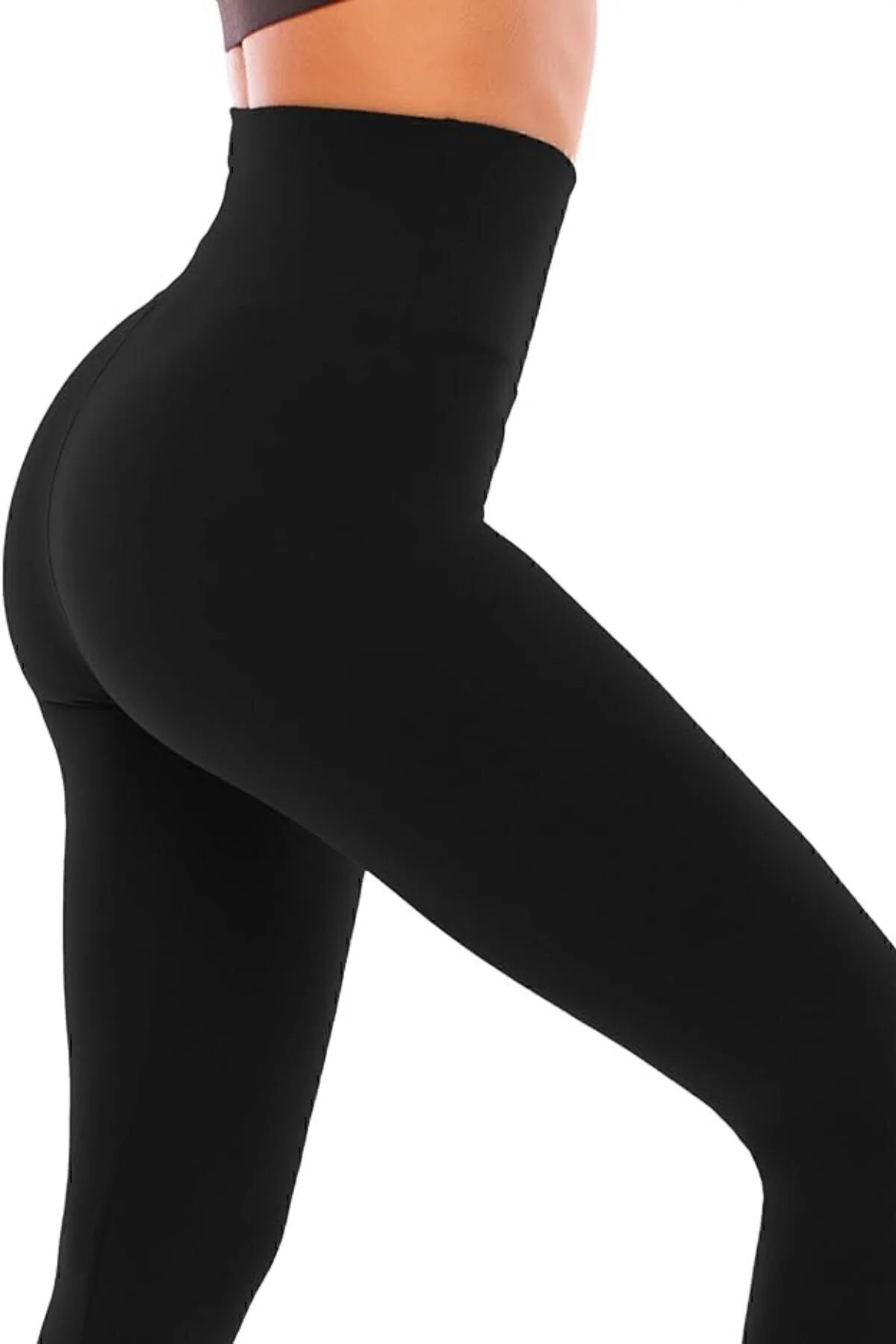 Toparlayıcı Yüksek Bel Siyah Spor Tayt – Esnek & Fit