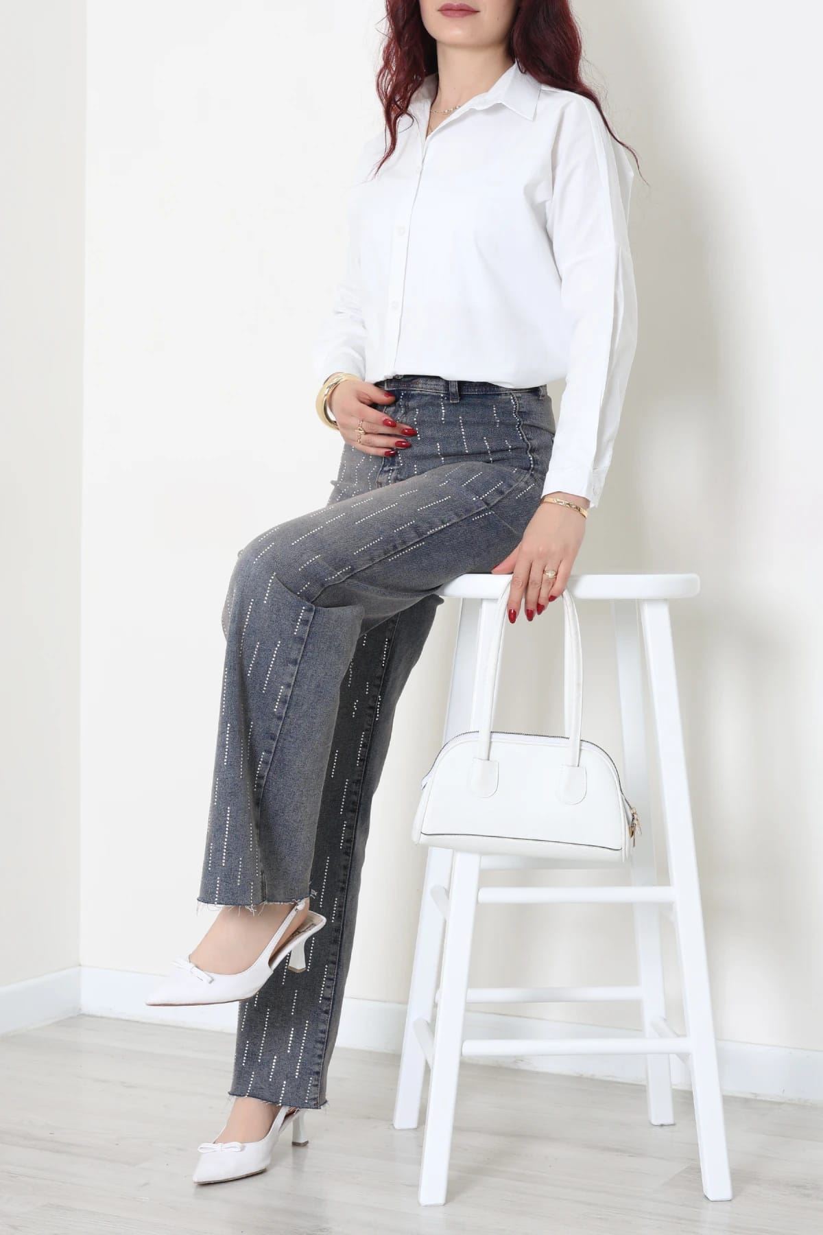 Oversize Poplin Gömlek Beyaz 