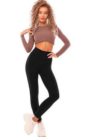Toparlayıcı Yüksek Bel Siyah Spor Tayt – Esnek & Fit