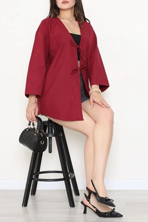 Bağlamalı Poplin Gömlek Bordo