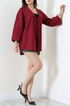 Bağlamalı Poplin Gömlek Bordo
