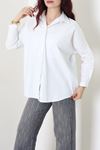 Oversize Poplin Gömlek Beyaz 