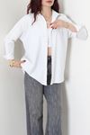 Oversize Poplin Gömlek Beyaz 