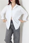 Oversize Poplin Gömlek Beyaz 