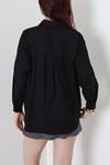 Oversize Poplin Gömlek Siyah 