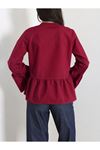 Poplin Düğmeli Gömlek Ceket  Bordo